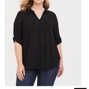 Torrid Georgette Blouse Black